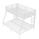 preview thumbnail 10 of 9, Metal Twin Over Full Bunk Bed for Teens and Adults Space-Saving No Box Spring White