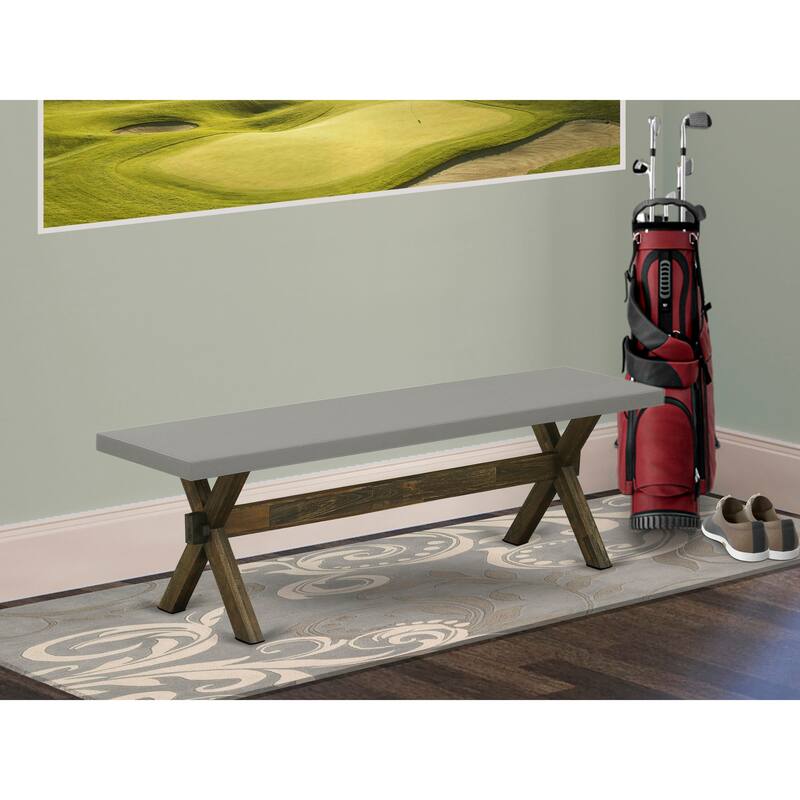East West Furniture X-Style Modern Dining Room Bench with Wooden Seat(Finish Options) - XB796