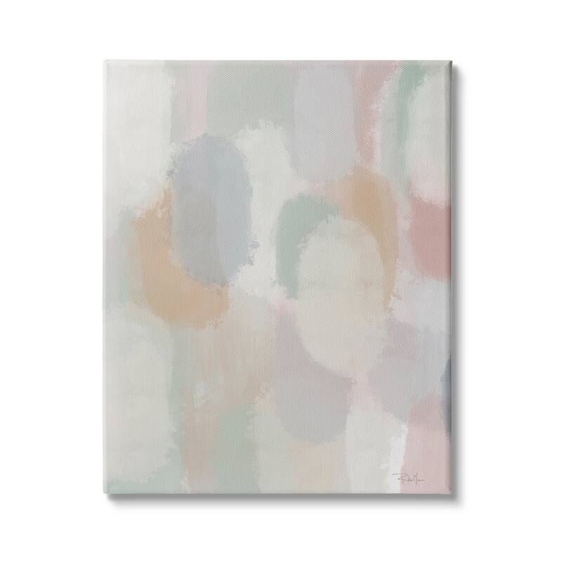 Stupell Tranquil Pastel Abstract Painting Soft Pink Beige Shapes Canvas Wall Art - Green - 30 x 40
