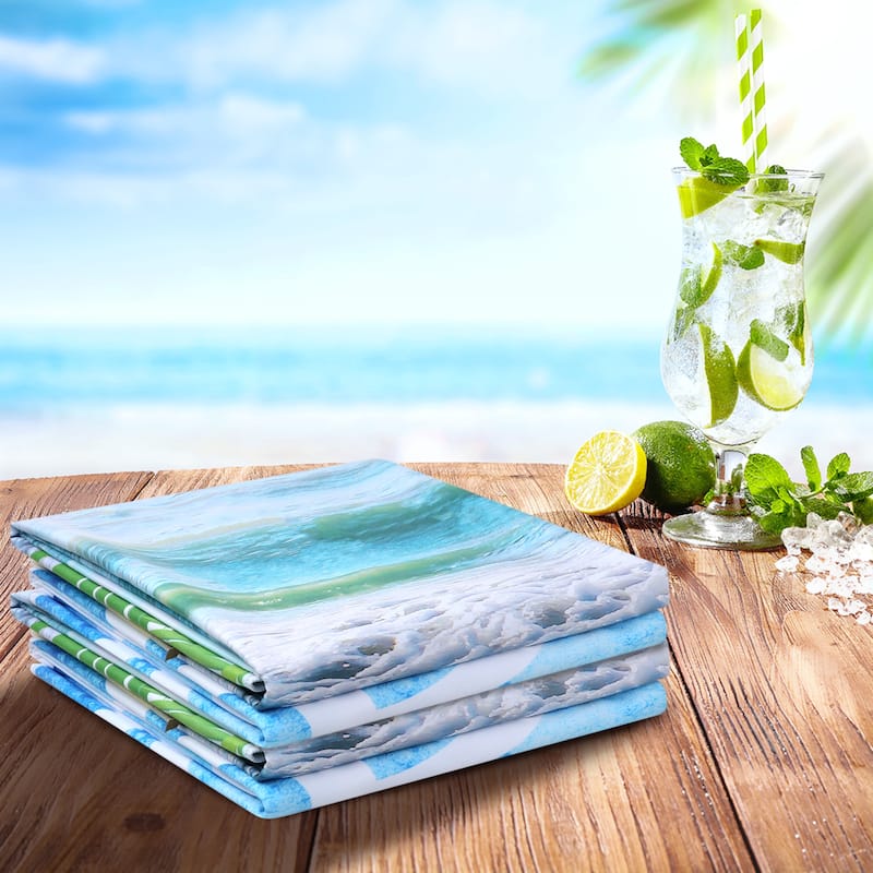 Geometric Beach Towel Comfortable Oversized Beach Towels Quick Drying Pool Towel with Tropical Design for Beach, Pool 32" x 64"