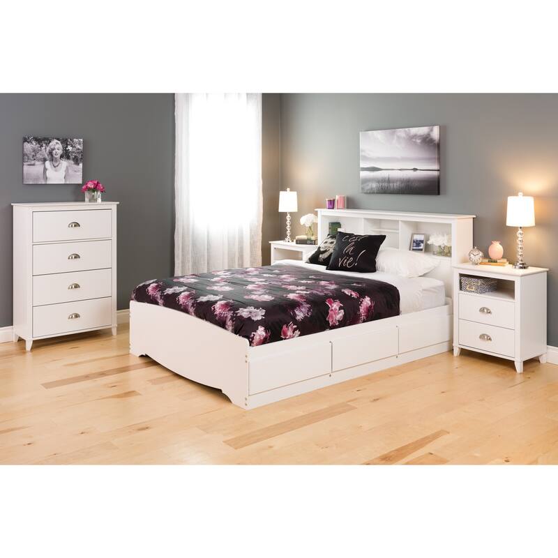 Prepac 2 Drawer Accent Table in White