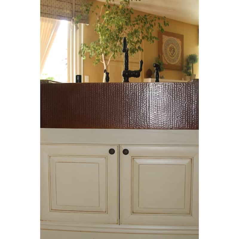 33-in Hammered Copper Apron Front Single Basin Kitchen Sink (KASDB33229)