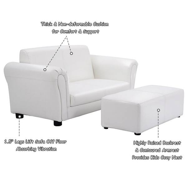 Costway White Kids Sofa Armrest Chair Couch Lounge Children Birthday On Sale Overstock 15801782