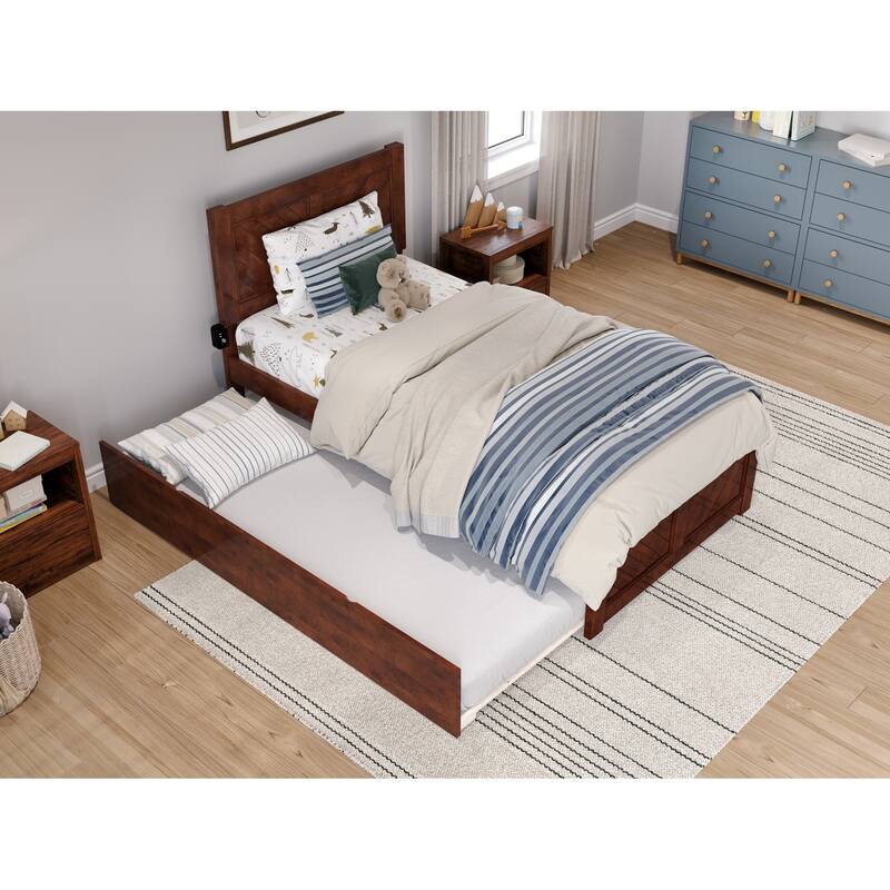 AFI, Canyon Platform Bed with Matching Footboard & Trundle