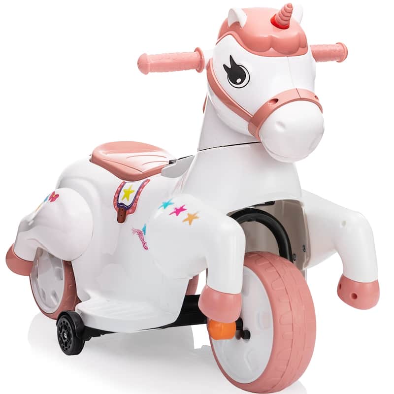 Unicorn stroller,Electric Toy Bike with Training Wheels for Kids 3-6