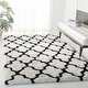 preview thumbnail 5 of 62, SAFAVIEH Handmade Barcelona Shag Attie Polyester Rug 3' x 5' - Ivory/Black - Rectangle