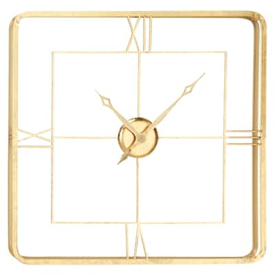 Gold Metal Open Frame Decorative Wall Clock - 36 x 3 x 36
