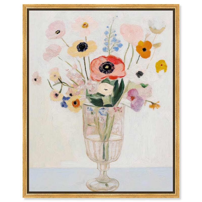 Gentle Bouquet Canvas by Art Remedy - 24" x 30" - Gold