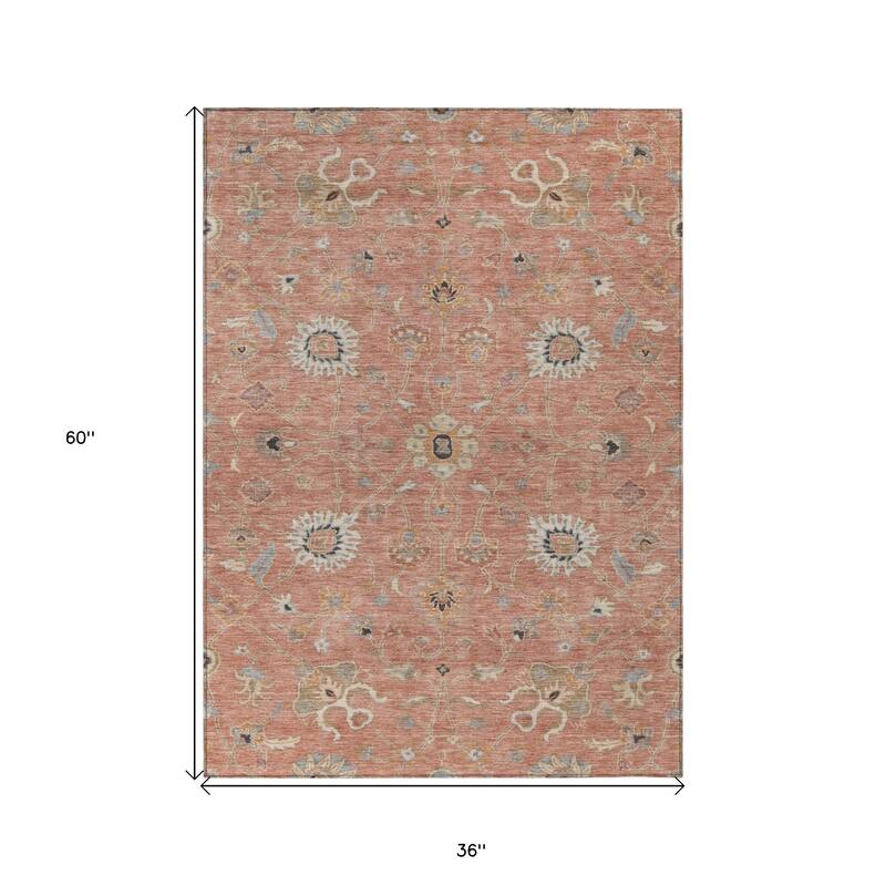HomeRoots Floral Traditional Rectangle Outdoor Rug