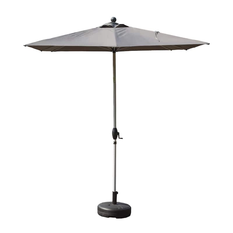 Rectangle Patio Umbrella with Crank Lift and Tilt, Grey (Base Excluded)