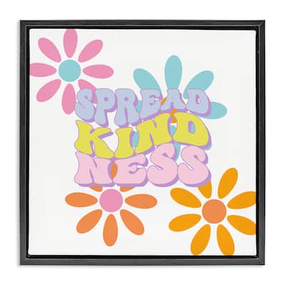 Stupell Groovy Spread Kindness Framed Floater Canvas Wall Art Design By Jesse Keith