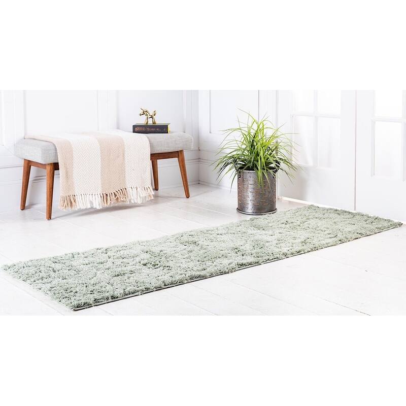 Shag Milson Collection Area Rug - 2'7"x10' - Green