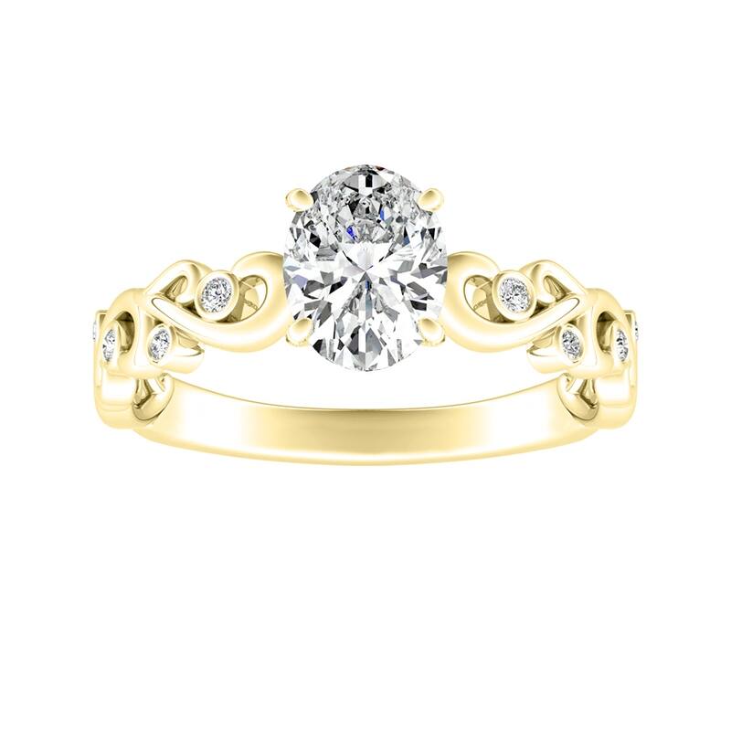 Auriya 18k Gold 3/4ctw Vintage Oval Solitaire Diamond Engagement Ring (H-I, SI1-SI2)