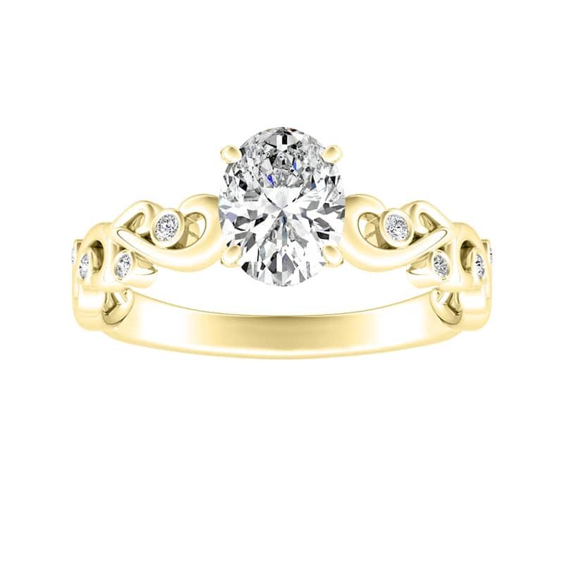 Auriya 18k Gold 3/4ctw Vintage Oval Solitaire Diamond Engagement Ring (H-I, SI1-SI2) - Yellow - 4.5