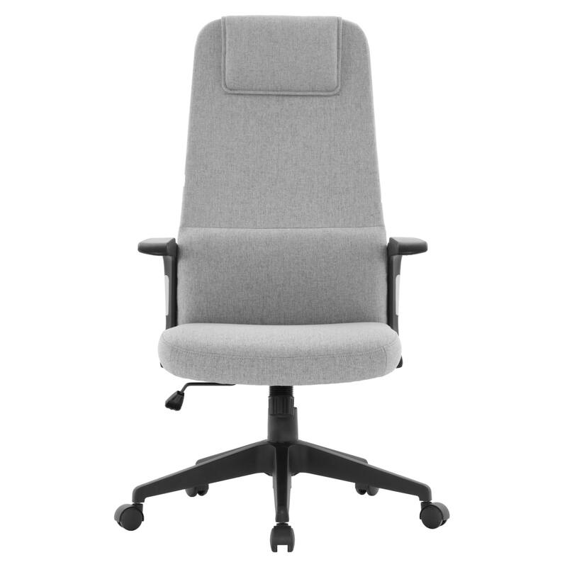 Nexa Ergonomic Leather/Polyester High-Back Office Chair with Padded Headrest, Adjustable Height, Swivel, and Smooth Casters