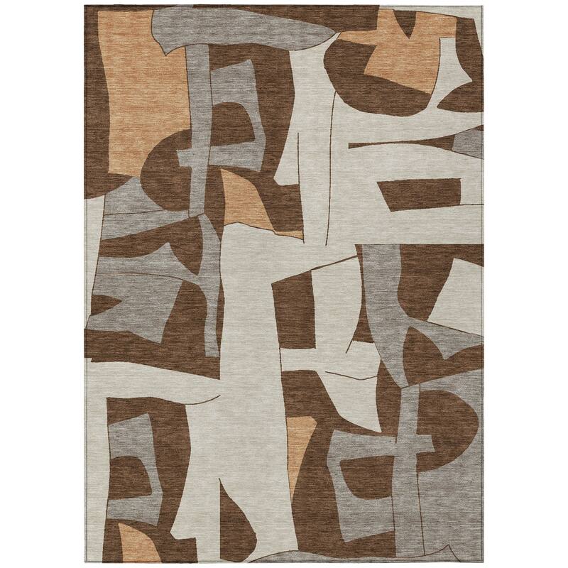 Machine Washable Indoor/ Outdoor Modern Crestone Chantille Rug