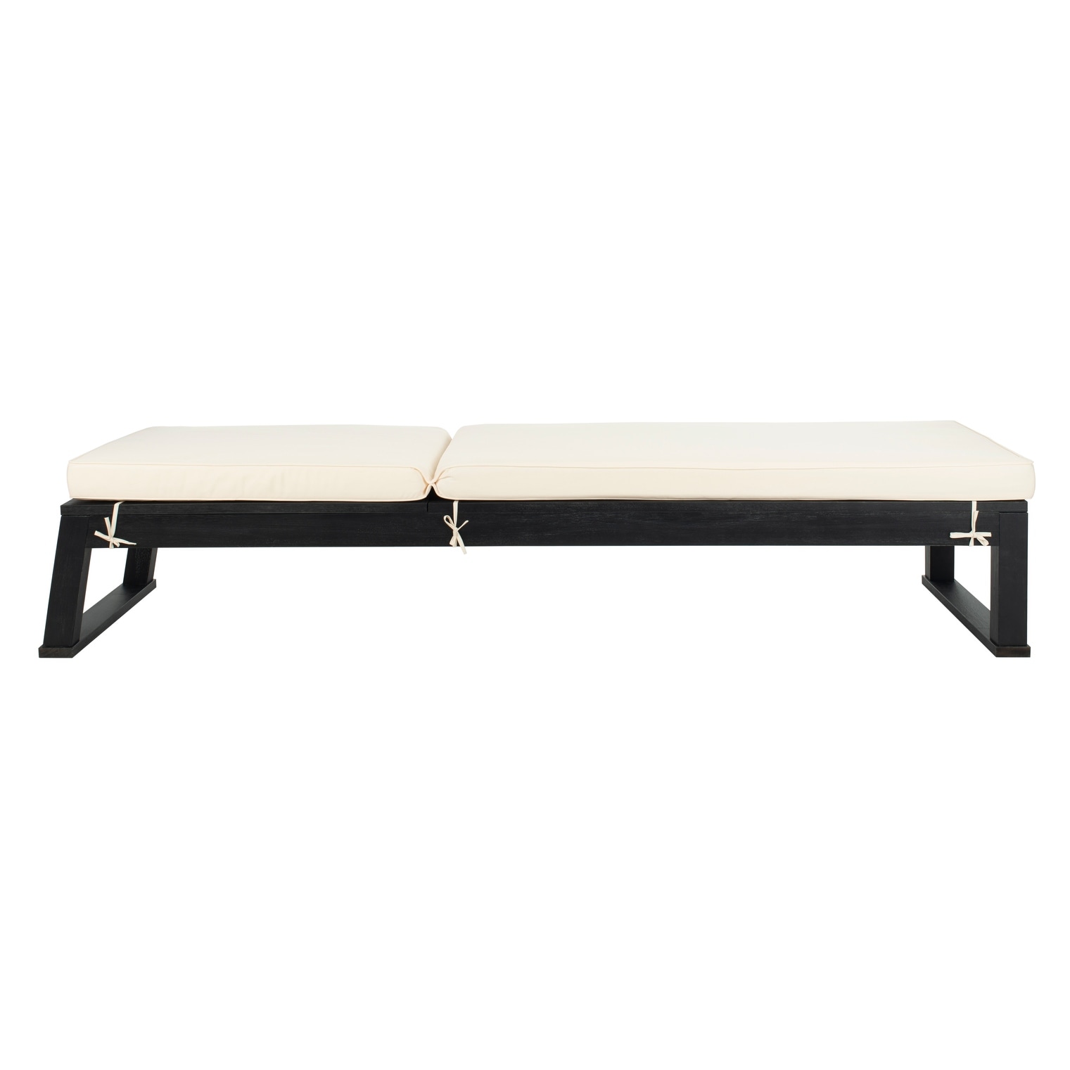 SAFAVIEH Outdoor Living Solano Sunlounger Black White 24.8