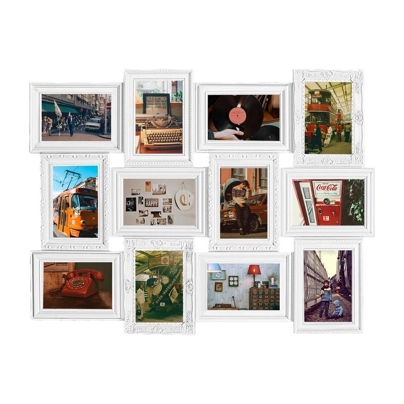 9 Opening Wall Photo Frame 20X27 White Finish PVC Picture Frame