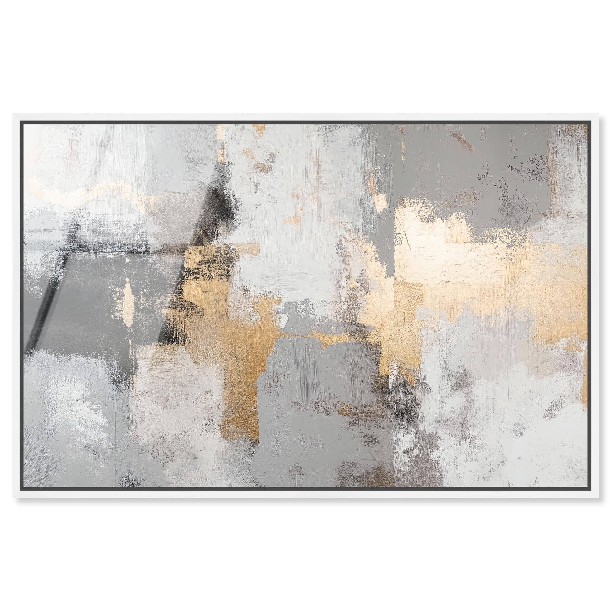Gilded Gray II Luxury Abstract Framed Acrylic Wall Art by Art Remedy