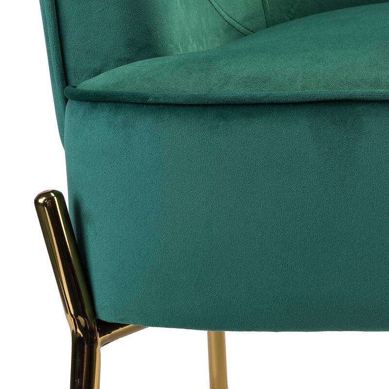 Marina Modern Velvet Accent Chair with Golden Legs Set of 2 by HULALA HOME