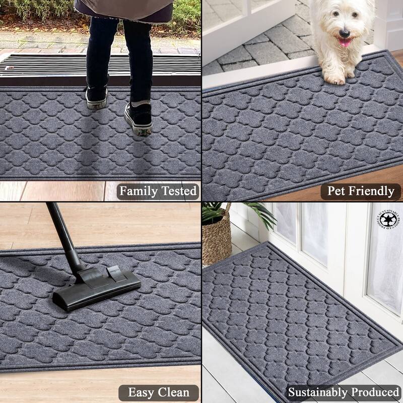 A1HC New All Weather Superior Dirt and Moisture Absorbing Polypropylene Door Mat with Non-Slip Backing for Inside Outside Use