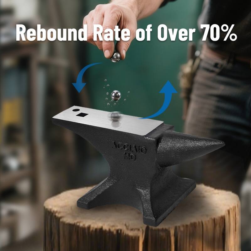 Single Horn Anvil, 110Lbs/50kg Cast Steel Anvil, High Hardness Rugged Round Horn Anvil Blacksmith