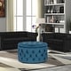 preview thumbnail 15 of 32, Adeco Round Velvet Storage Ottoman, Button Tufted Footrest Footstool