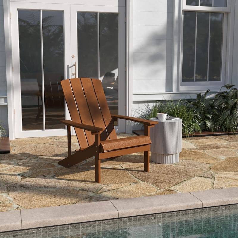 Outdoor All-Weather Poly Resin Wood Adirondack Chair - Teak