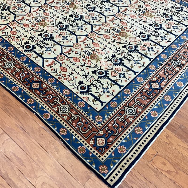 HERAT ORIENTAL Handmade Antique 1920's Art Deco Wool Rug - 6' x 9'