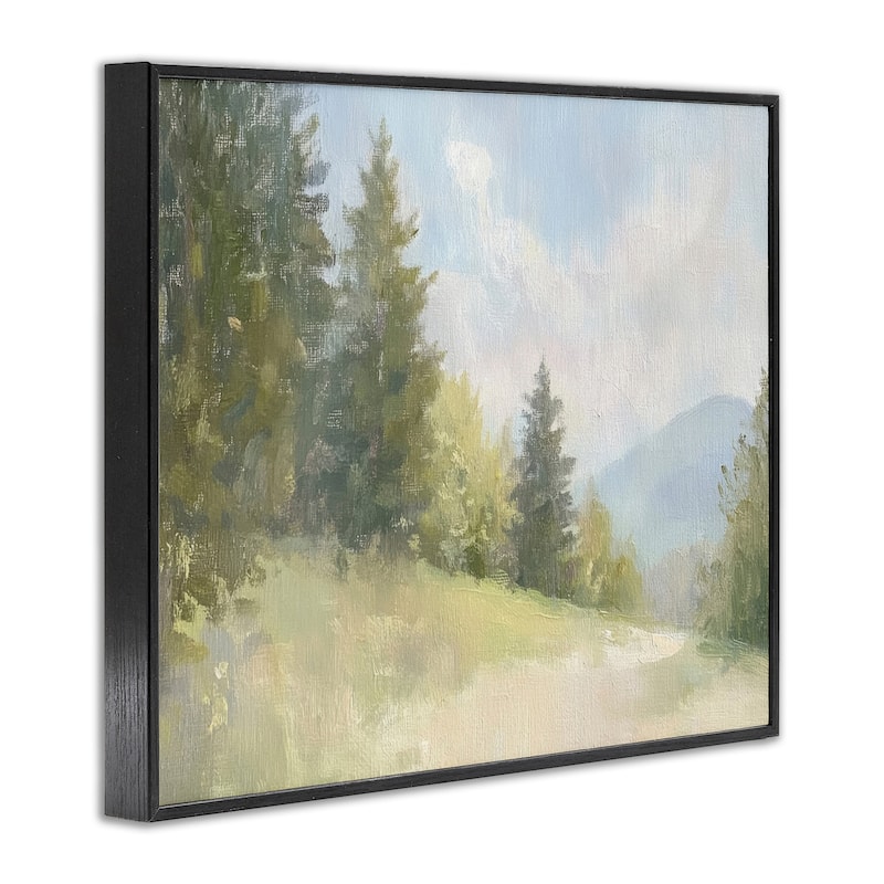 Stupell Meadow Of Green Landscape Framed Giclee Art Design By Petal Prints Design