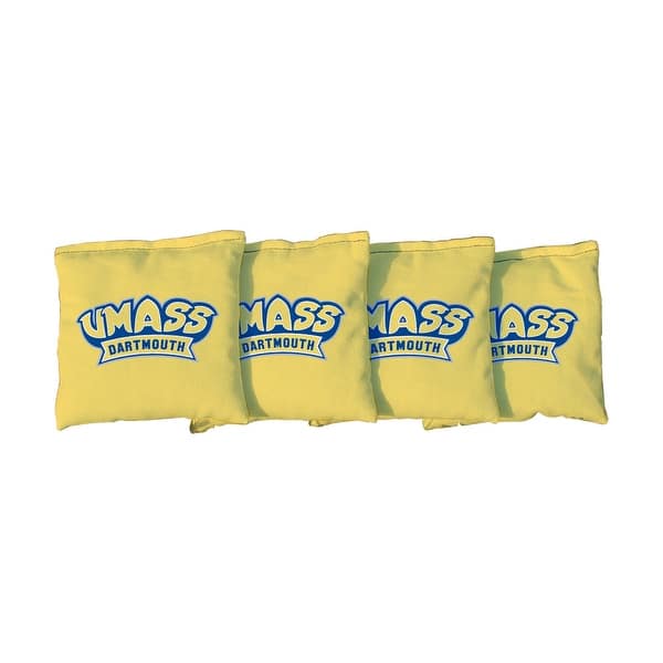 slide 2 of 3, Massachusetts Dartmouth UMASS Corsairs Yellow Cornhole Bags All-Weather Resin Filled