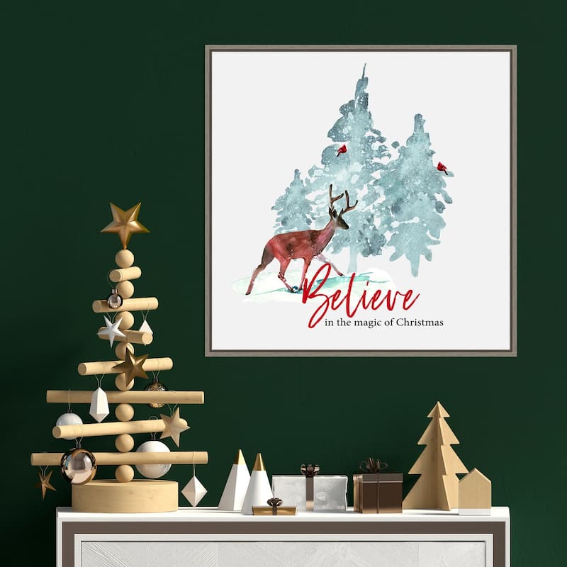 Believe in Christmas by Amanti Art Portfolio Framed Canvas Wall Art