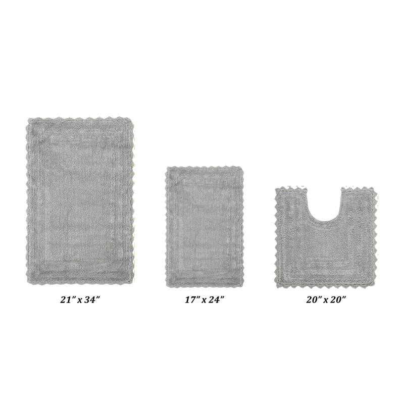 Better Trends Bath Rugs Set 100% Cotton Soft & Water Absorbent Tufted Bathroom Rug for Shower, Sink Bath Mats Lilly Crochet
