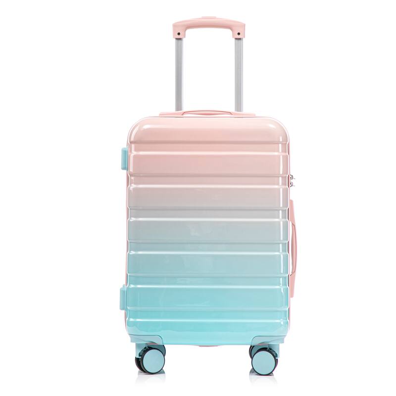 14In 20In 2 pcs in PC Spinner Wheel Luggage, Carry on Suitcase, With Gradient Color and Combination Lock