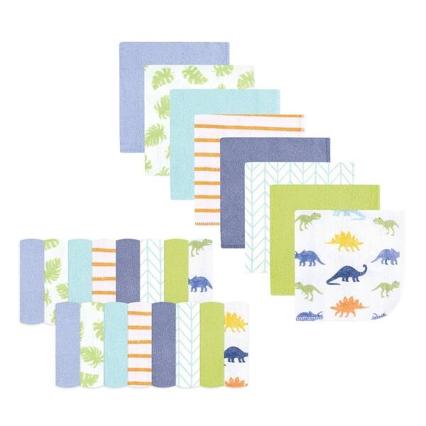 slide 1 of 1, Hudson Baby Infant Boy Rayon from Bamboo Washcloth Bundle, Dinosaurs, One Size - Dinosaurs - One Size One Size - Dinosaurs