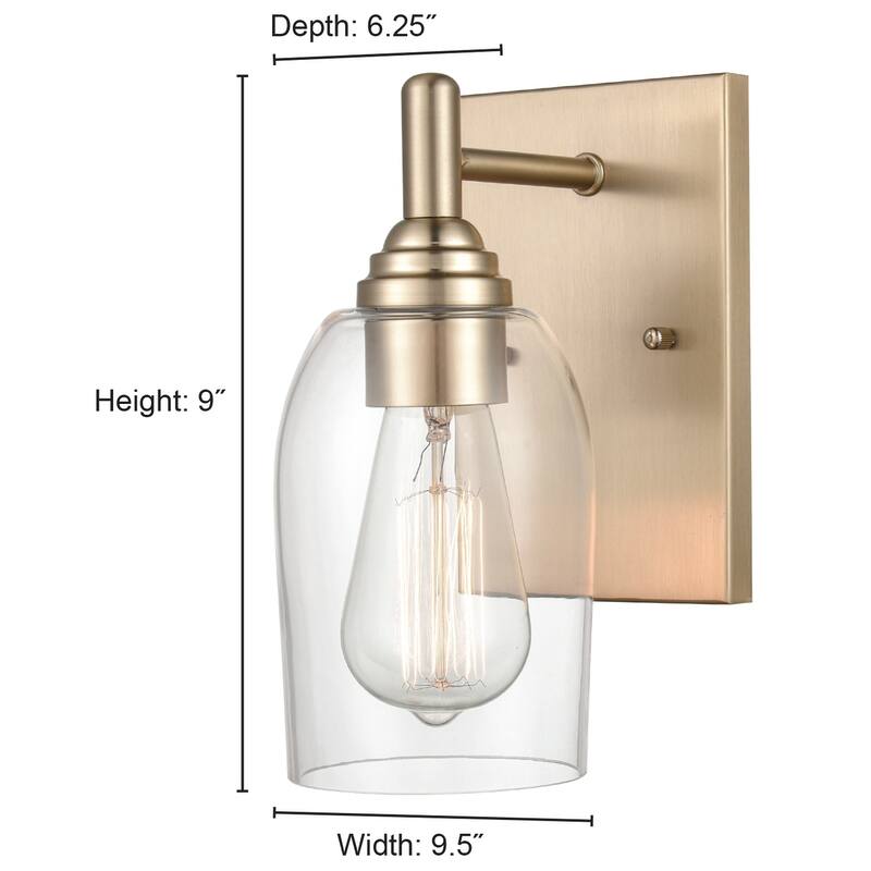 Millennium Lighting Arlett 1 Light Wall Sconce in Brushed Nickel with Clear Glass Shades - 26