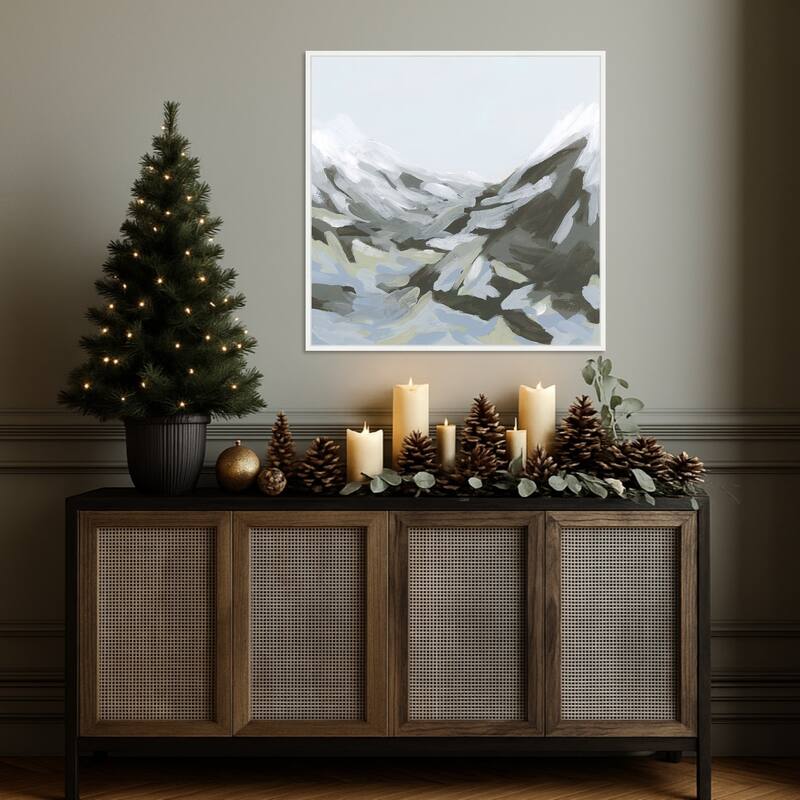 Ice Slope II by June Erica Vess Framed Canvas Wall Art Print - Sylvie White