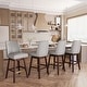 preview thumbnail 41 of 52, Pellebant 30.6'' H Solid Wood Swivel Bar Stool with Back DarkGrey-Setof4