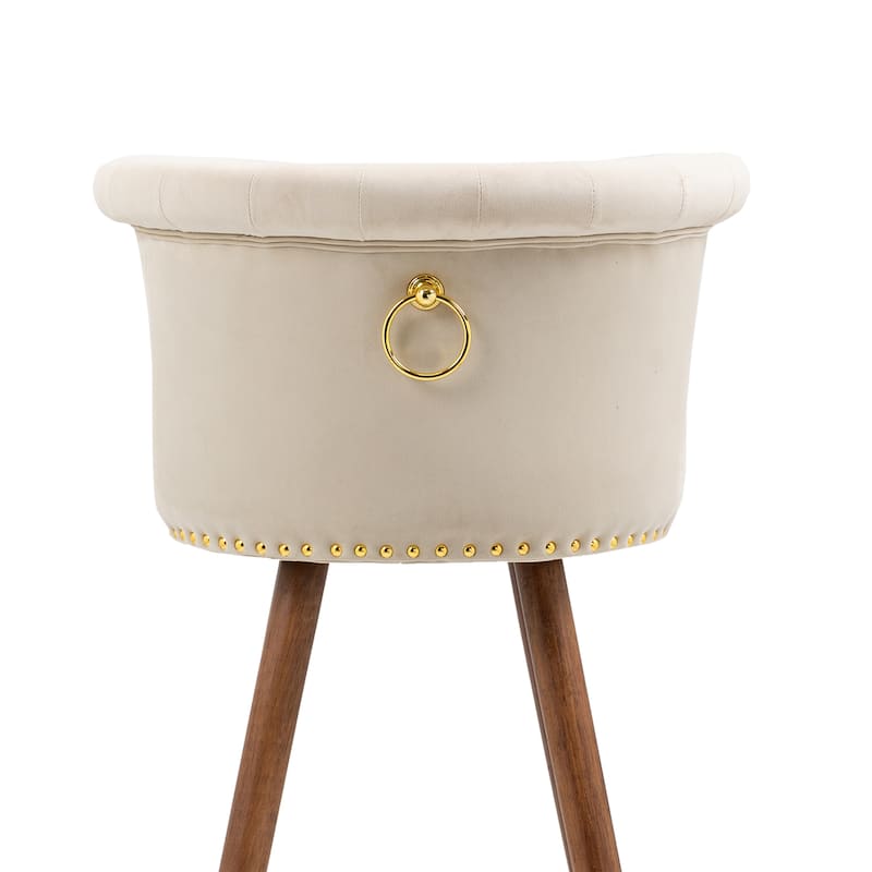 COOLMORE Vintage Upholstered Bar Stools with Backrest and Footrest, Fixed Height 360° Rotation for Kitchen, Dining, Home Bar