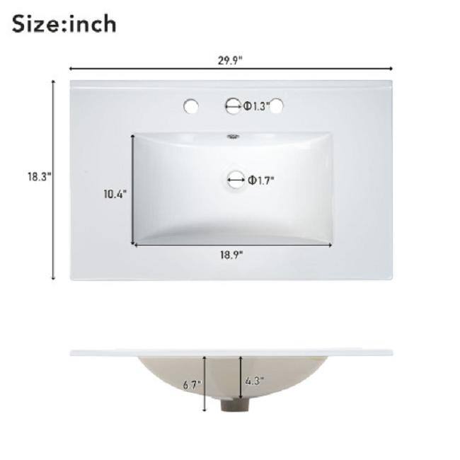30" Green Bathroom Vanity Set – Includes Sink, Soft-Close Cabinetry & 3 Drawers with Removable Tray‌