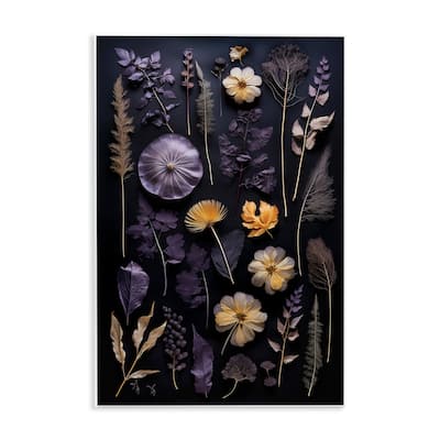 Stupell Flower Specimens on Black Wall Plaque Art Design By Heidi Kuntz