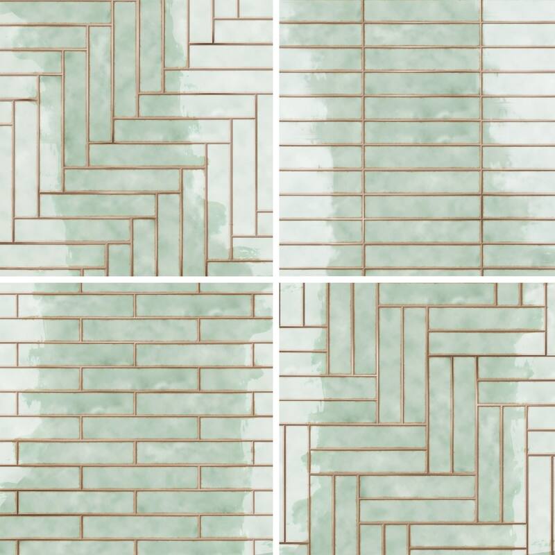 Merola Tile Hudson Studio Soho Brick Mint 1-7/8" x 9-3/4" Ceramic Wall Tile