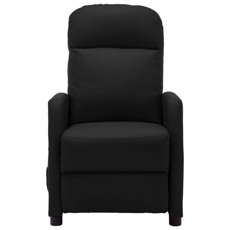 vidaXL Massage Recliner Black Faux Leather - 25.6" x 38.2" x 39.4"