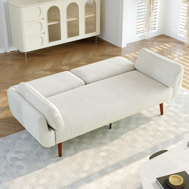 Convertible Corduroy Sleeper Sofa Futon Bed Recliner Lounge