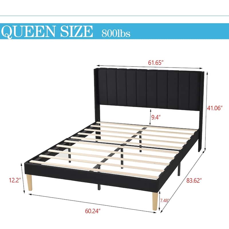 Alazyhome Upholstered Platform Bed Frame
