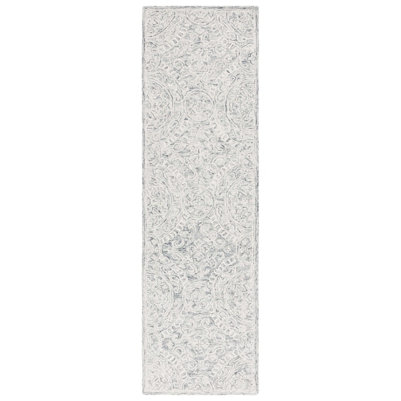 Lauren Ralph Lauren Handmade Reineke Casual Wool Rug - 2'3" x 8' Runner - Grey/Ivory
