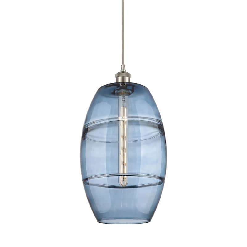 Innovations Lighting 516-1P-19-10 Vaz Pendant Vaz 10" Wide Mini - Brushed Satin Nickel / Princess Blue