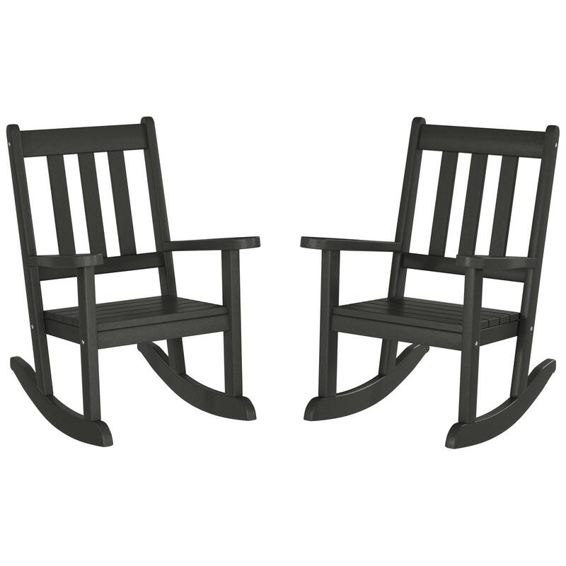 Laguna Kids Outdoor Poly Rocking Chair (Set of 2) - Gray