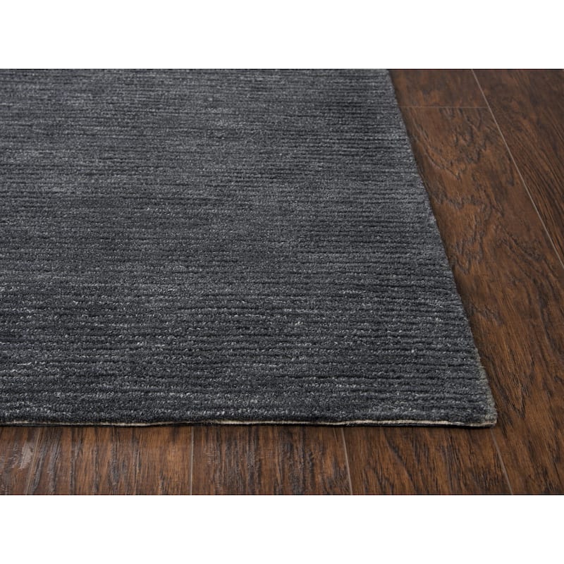 Alora Decor Emerson Charcoal and Grey Solid Hand-tufted Wool Rug