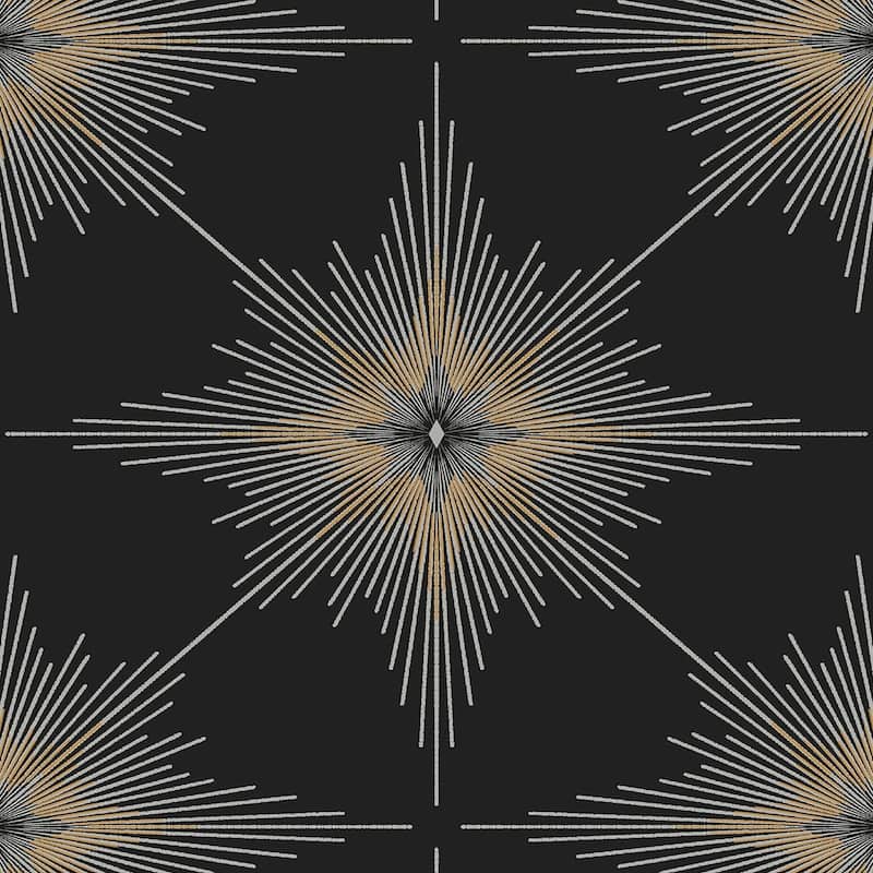 NextWall Stellar Geo Peel and Stick Wallpaper - 20.9 in. W x 18 ft. L - Ebony